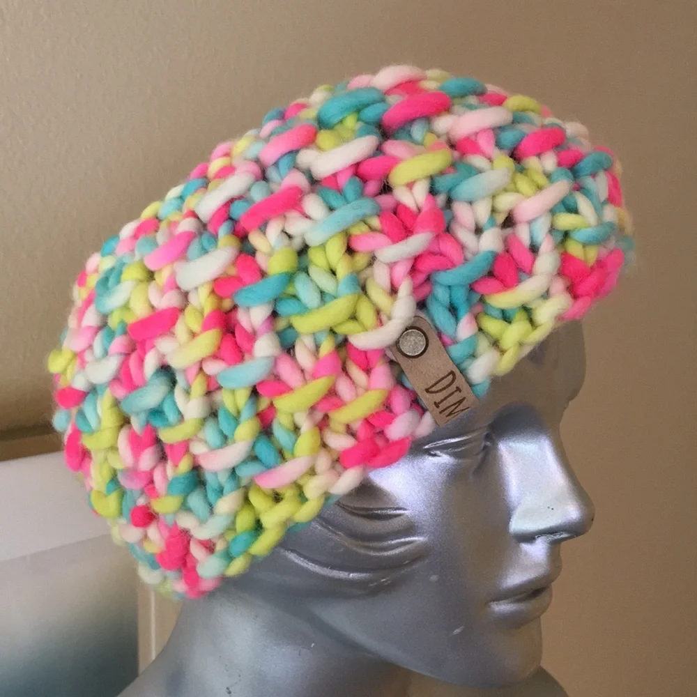 Handmade Hand Knit Ear Warmer Headband Multi Color